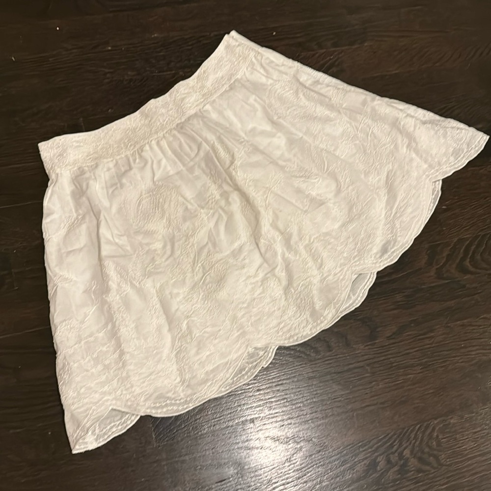 NWT Zara white lace cotton mini skirt size Medium